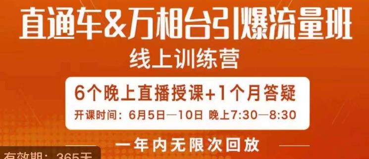 直通车&#038;万相台引爆流量班，6天打通你开直通车·万相台的任督二脉