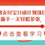 2月最新撸支付宝分成计划项目，直接搬运连怼，新手一天轻松多张，全程干货