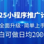 2025小程序推广计划，全面升级，简单上手，日均多张【揭秘】