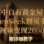 书中自有黄金屋！我用DeepSeek翻页书单号，1条视频变现多张！附详细教学