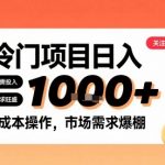 在小红书上发现个冷门路子，需求不小，零成本操作，每天能有1k进账