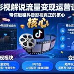 影视解说流量变现运营课，带你触碰抖音影视真正的核心