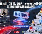 今日头条(好看,腾讯,YouTube等横屏)短视频直播实操变现课程 今日头条(好看,腾讯,YouTube等横屏)短视频直播实操变现课程