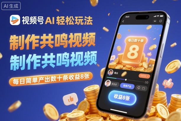 视频号AI轻松玩法,制作共鸣视频,每日简单产出数十条收益8张