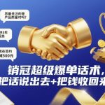 销冠超级爆单话术，把话说出去+把钱收回来