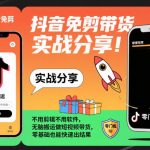 抖音免剪带货实战分享，不用剪辑不用软件，无脑搬运做短视频带货，零基础也能快速出结果