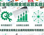 企业短视频全域运营实战课，快速掌握全规模企业通用短视频账号搭建技巧