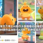 抖音某百万博主AI制作水豚噜噜动画爆款视频，84条作品涨粉164.6W，多种变现方式