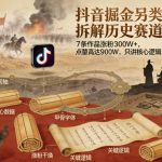 抖音掘金另类玩法，拆解历史赛道，7条作品涨粉300W+，点赞量高达900W，只讲核心逻辑，干货分享