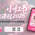 小红书对账课程2026，财务对账与经营分析全流程指南