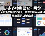 拼多多特训营12-1月份，全新3.01矩阵Sop，精准把握平台红利，高效提升店铺业绩