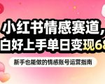 小红书情感赛道，抓准女性情绪刚需，小白好上手单日变现680
