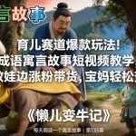 育儿赛道爆款玩法！成语寓言故事短视频教学，边教娃边涨粉带货，宝妈轻松变现！