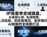 IP高客单全域操盘，从底层认知、私域搭建、人设包装，到发售策划、裂变增长、AI赋能的全链路打法