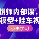 IP剪辑师内部课，涨粉跑模型+挂车视频（更新）
