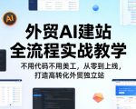 外贸AI建站全流程实战教学，不用代码不用美工，从零到上线，打造高转化外贸独立站