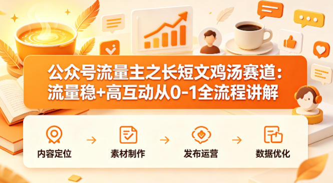 公众号流量主之长短文鸡汤赛道，流量稳+高互动，从0-1全流程讲解