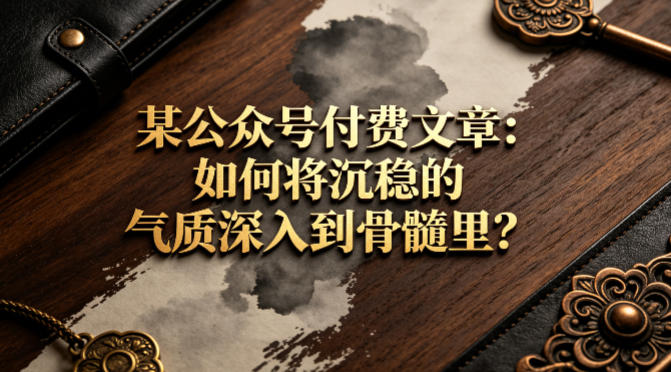 某公众号付费文章：如何将沉稳的气质深入到骨髓里？
