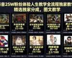 抖音25W粉丝体验人生教学全流程独家教学，精选独家分成，图文教学