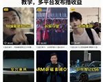 短视频大型纪录片解说赛道实操教学，多平台发布撸收益