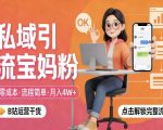 私域引流宝妈粉，零成本流程简单，手把手教你精准获客，月入1W＋