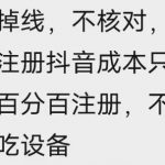 苹果手机抖音无限注册技术，不掉线不核对丨效果自测