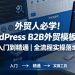 外贸人必学！WordPress B2B外贸模板建站从入门到精通｜全流程实操落地课